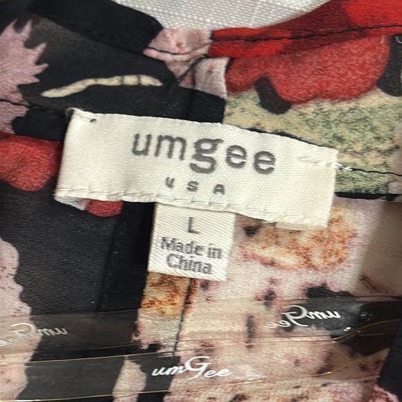 (B4) Umgee women's open-front floral-print cape dress, bikini cover-up, size L - Picture 12 of 14